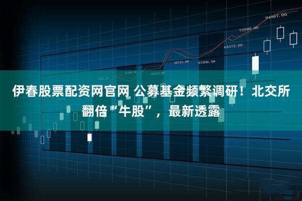 伊春股票配资网官网 公募基金频繁调研！北交所翻倍“牛股”，最新透露